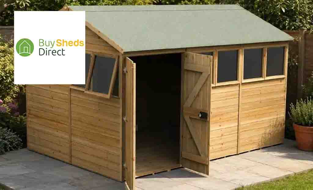Buy Sheds Direct promotional image for a code offer