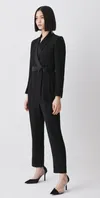 Tuxedo Belted Wrap Jumpsuit