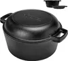 Cast Iron Double Dutch Oven -...