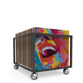 Vinyl Record Storage On Wheels