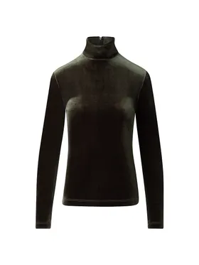 Women's Velvet Mock...