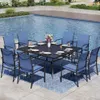 Black 9-Piece Metal Patio...