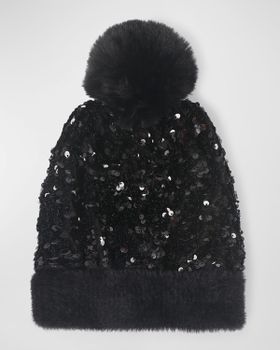 Kiaro Sequin Velvet Hat With...