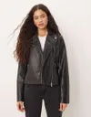 Mango faux leather biker...