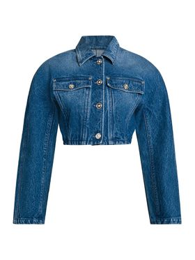 Women's Crop Denim Jacket -...