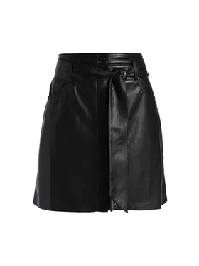 Women's Vegan Leather Belted...