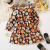 (Small)Girls Orange Floral...