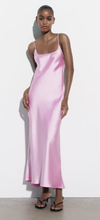 Satin Effect Midi Slip Dress