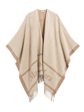 Women's Wool Poncho - Sand