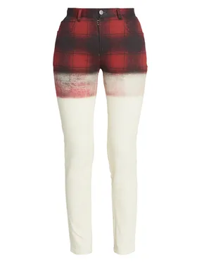 Women's Plaid Gradient Skinny...