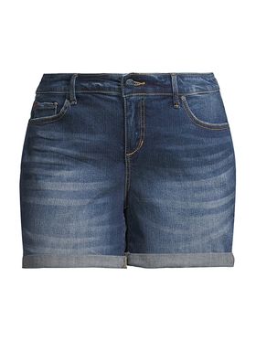 Women's Rolled Denim Shorts -...