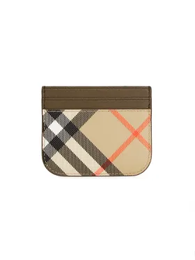 Women's Check Card Case - Sand