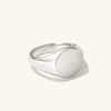 Bold Round Signet Ring Silver