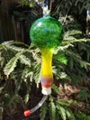 Glass hummingbird feeder,...