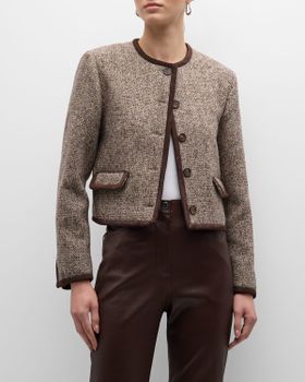 Herringbone Boxy Wool Jacket