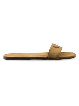 Women's Flat Velvet Slides -...