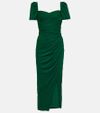 Draped crepe midi dress