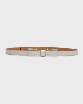 bow skinny leather belt