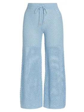 Women's Crocheted Wide-Leg...