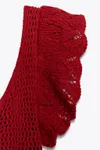 Ruffled Textured Knit Mini...