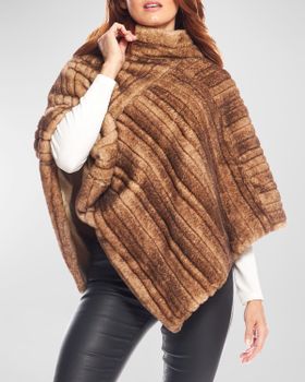 Classic Mink Faux Fur Poncho