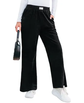 Women's Black Wide Leg...