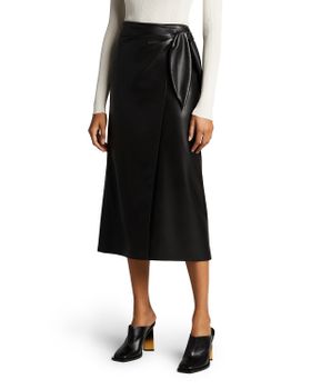 Amas Faux-Leather Wrap Skirt