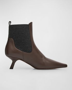 Leather Monili Comma-Heel...