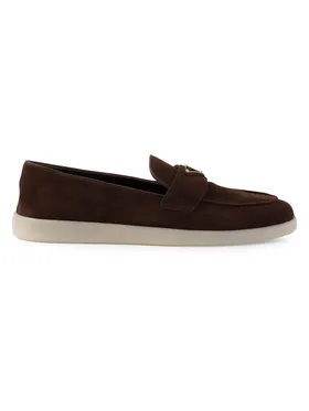 Women's Suede Loafers - Brown...