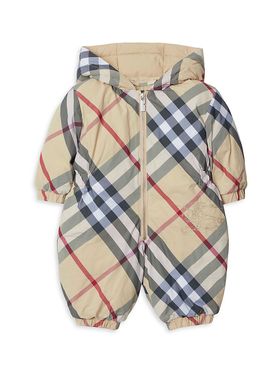 Baby's Check Puffer Hooded...