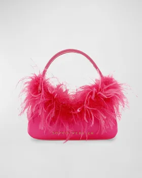 Dusty Mini Faux Feather Hobo...