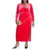 ELOQUII Velvet Tie Waist Gown...