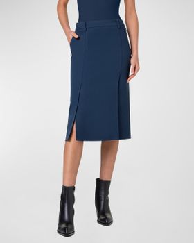 Pencil Wool Double Face Skirt