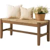 Wooden Frame Rattan Bench,...