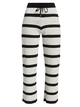 Women's Striped Wide-Leg Crop...