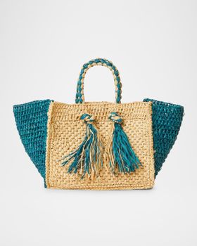 Lucas Mini Tassel Raffia Tote...