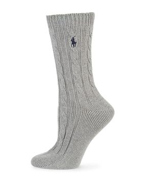 Women's Cable-Knit Crew Socks...