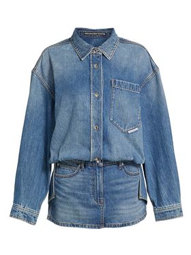 Women's Tucked Denim Mini...