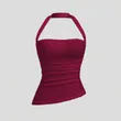 Women's Plain Color Ruched...