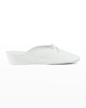 Terrycloth Wedge Slippers w/...