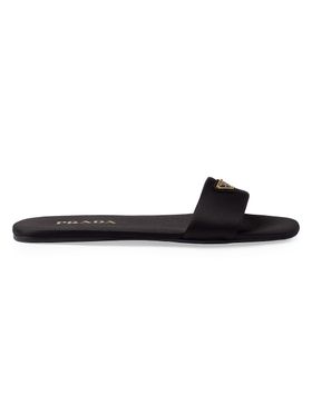 Women's Satin Slides - Black...