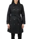 Double Breasted Hooded Trench...