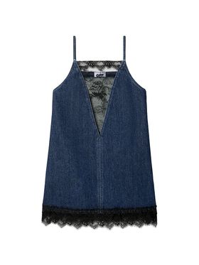 Women's Lace Denim Slip Dress...