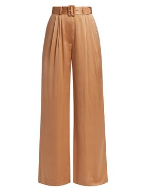 Women's Tuck Belted Silk...