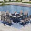 Black 9-Piece Metal Patio...