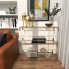 Metal 2 Shelf Gold Console...