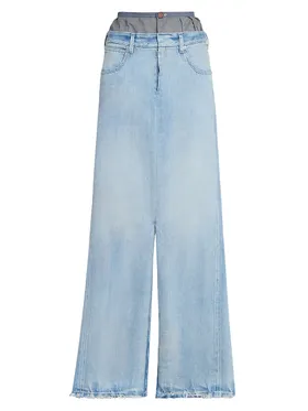 Women's Layered Boxer Denim...