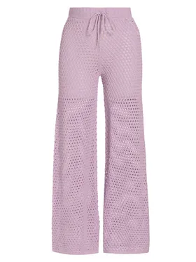 Women's Crocheted Wide-Leg...