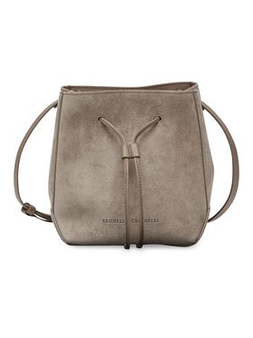 Women's Suede Bucket Bag with...