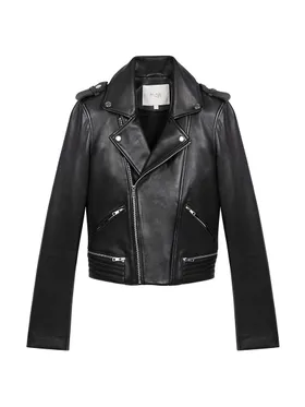 Women's Leather Biker Jacket...